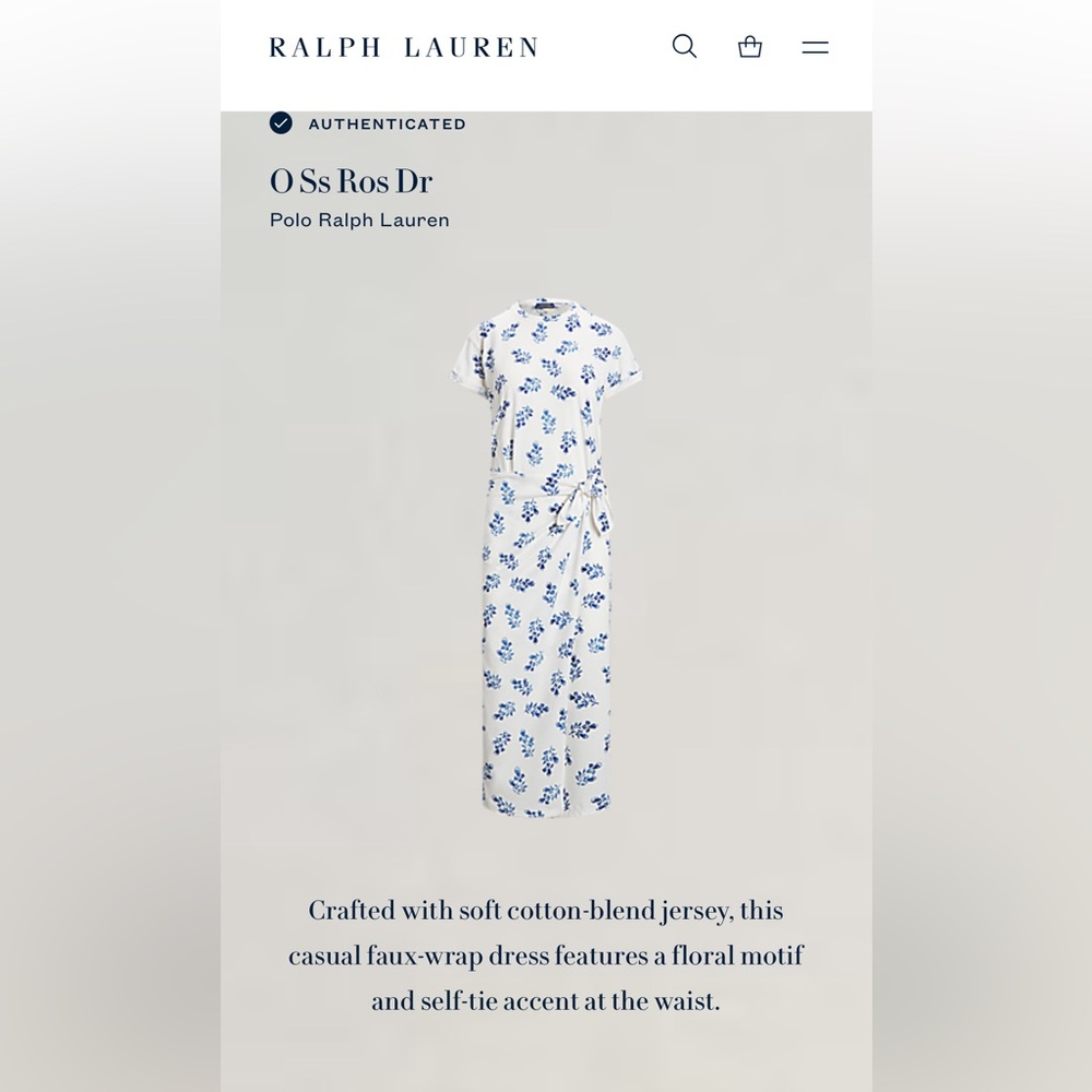 Polo Ralph Lauren Floral Blue and White Dress